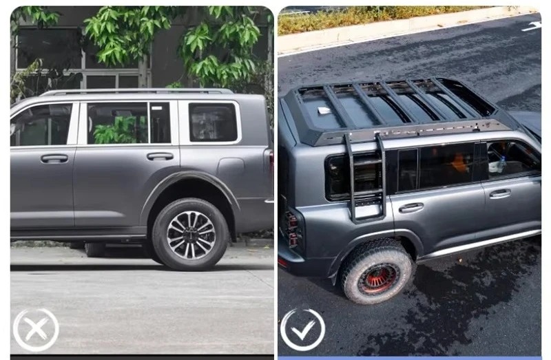 New Design Car Body Parts Steel Side Ladder Detachable Luggage Roof Rack for Haval H9 2025 Accessories